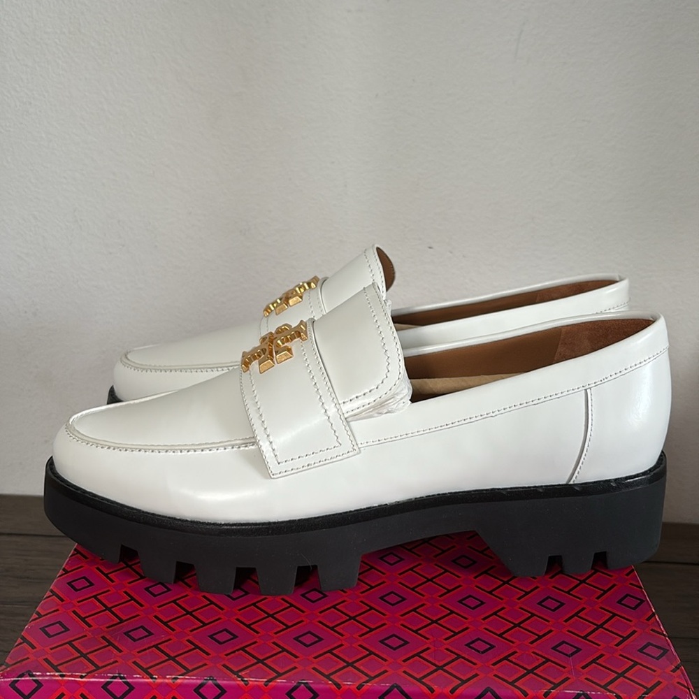 NIB [Tory Burch] Mini Everly Chunky Loafers Cambridge In New Ivory Women’s 10.5 - Picture 8 of 15